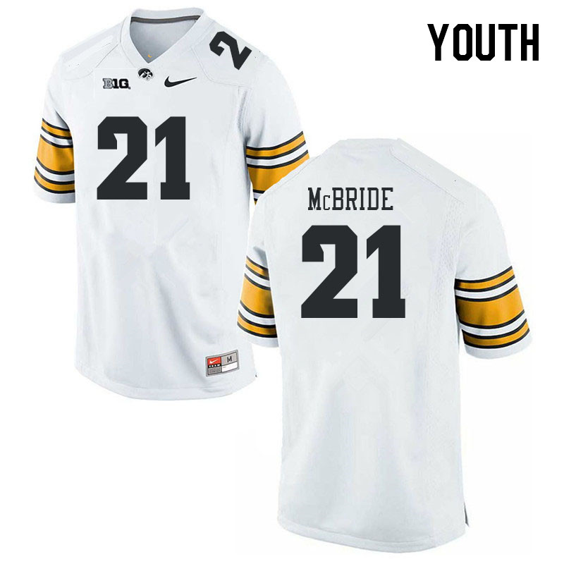 Youth #21 Watts McBride Iowa Hawkeyes College Football Jerseys Stitched-White - Click Image to Close